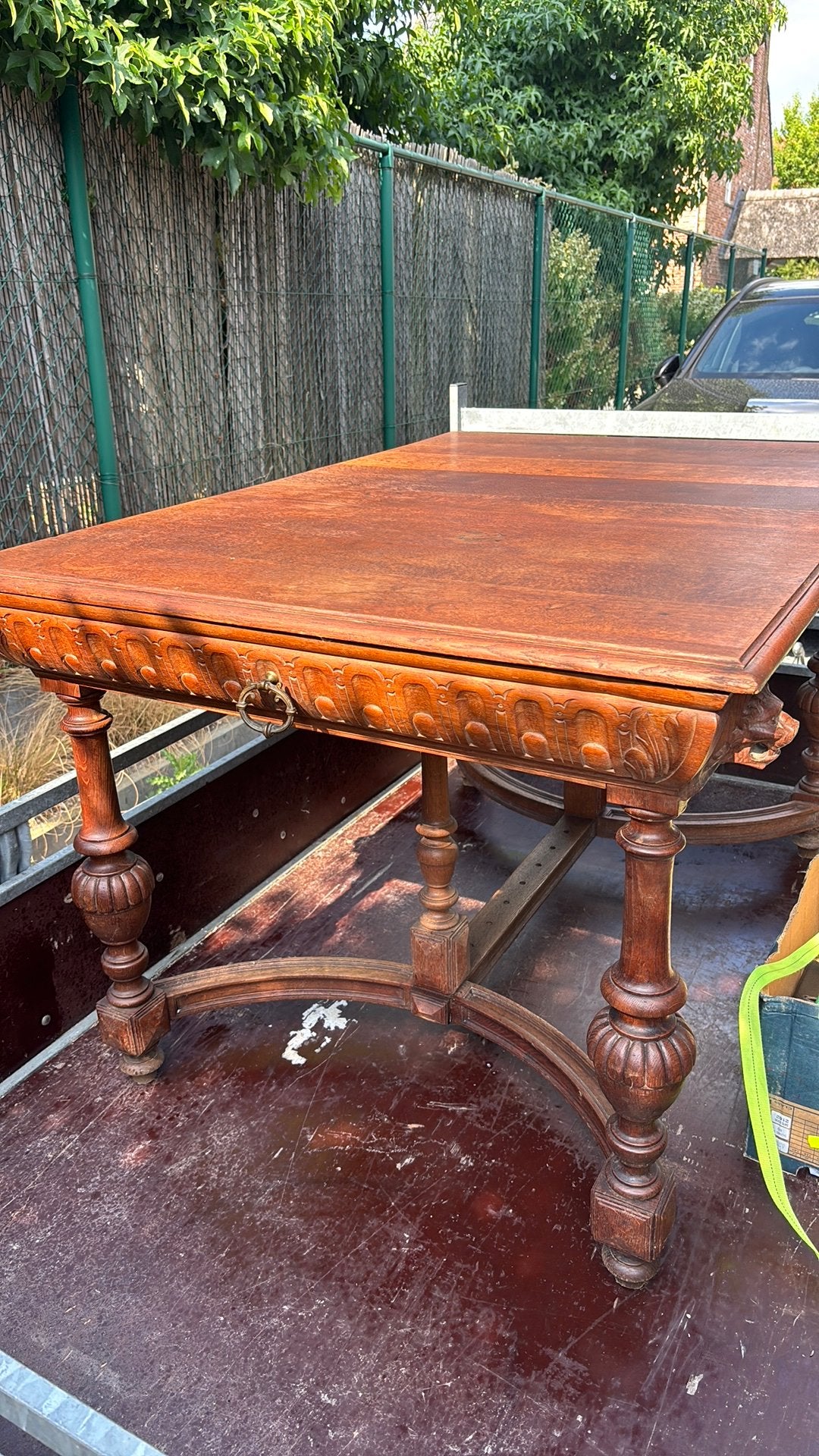 Antieke uitschuifbare eiken eettafel Ca 1900, Antiek en Kunst, Ophalen
