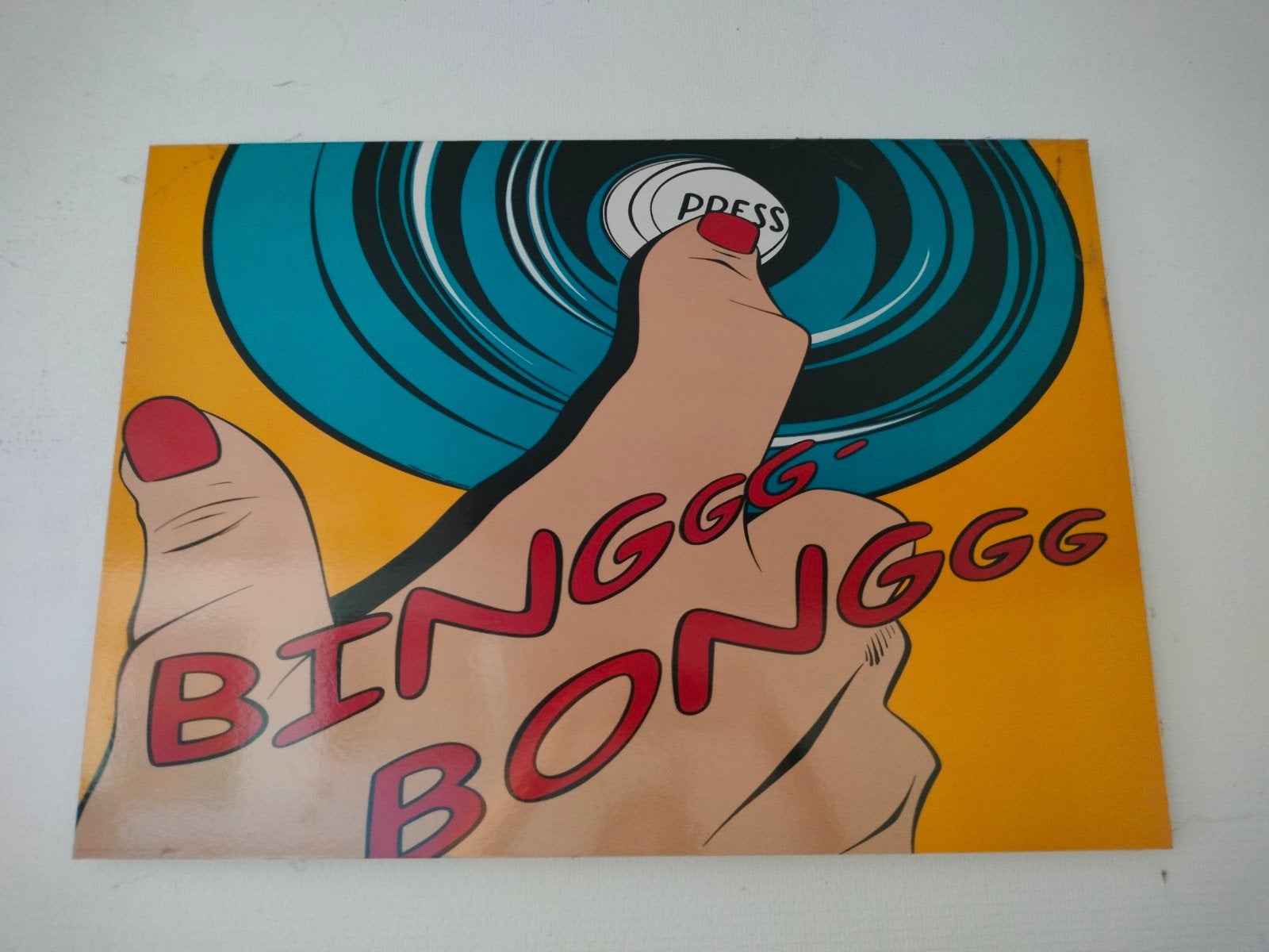 popart Bing Bong houten kader, Suspension murale, Bleu, Moderne, Comme neuf