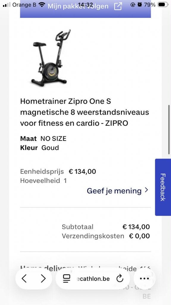 Hometrainer, Ophalen, Zo goed als nieuw, Hometrainer