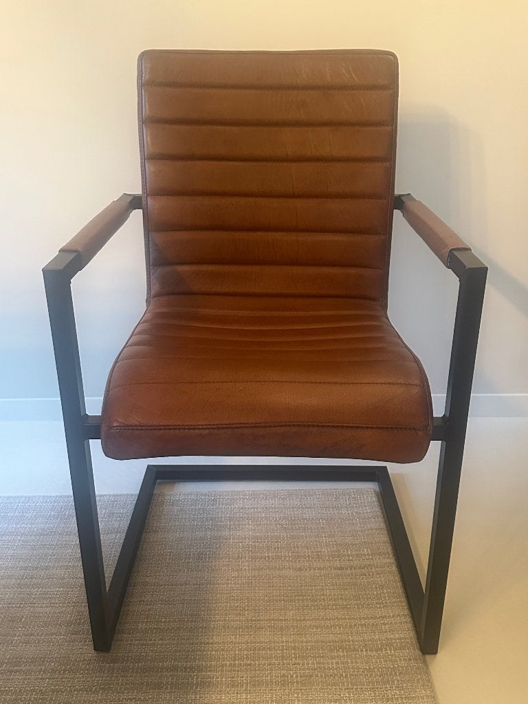 8 Eetkamerstoelen te koop, Maison & Meubles, Chaises, Comme neuf, Brun, Cinq, Six Chaises ou plus, Cuir