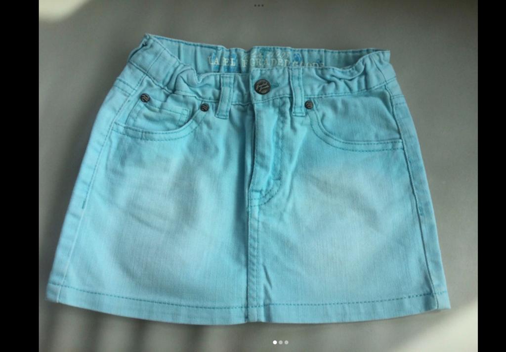 Jupe en jean turquoise 4-5 ans, Enlèvement ou Envoi, Utilisé, Fille, Robe ou Jupe