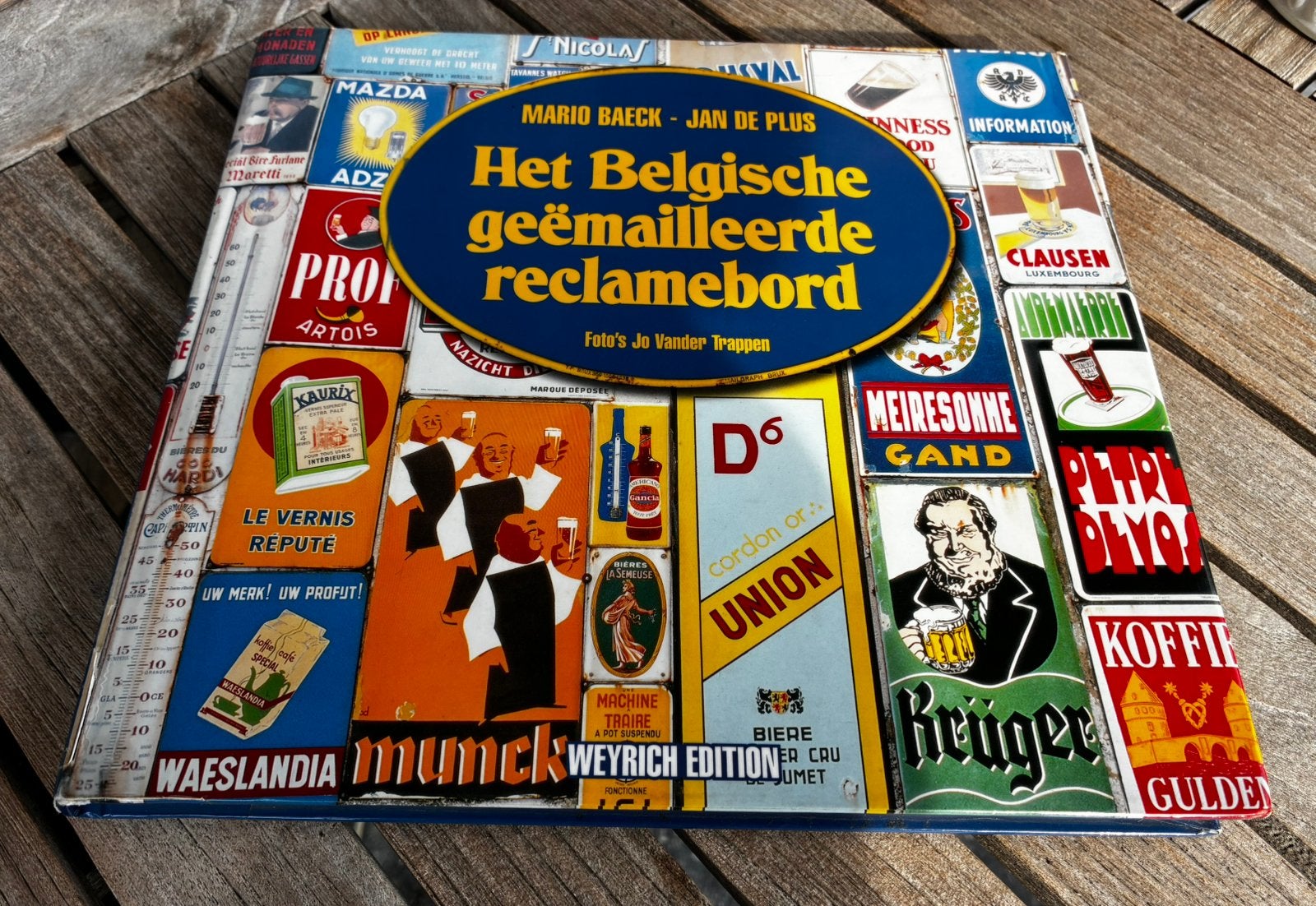 Het Belgische geëmailleerde reclamebord, Ophalen of Verzenden, Gebruikt, Gebruiksvoorwerp