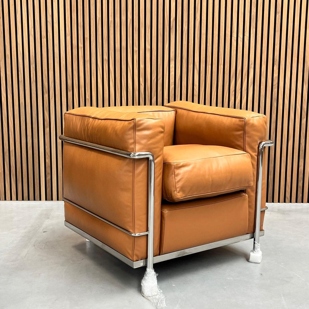 Cassina LC2 - Le Corbusier Cognac leder dons, Antiquités & Art, Antiquités | Meubles | Chaises & Canapés