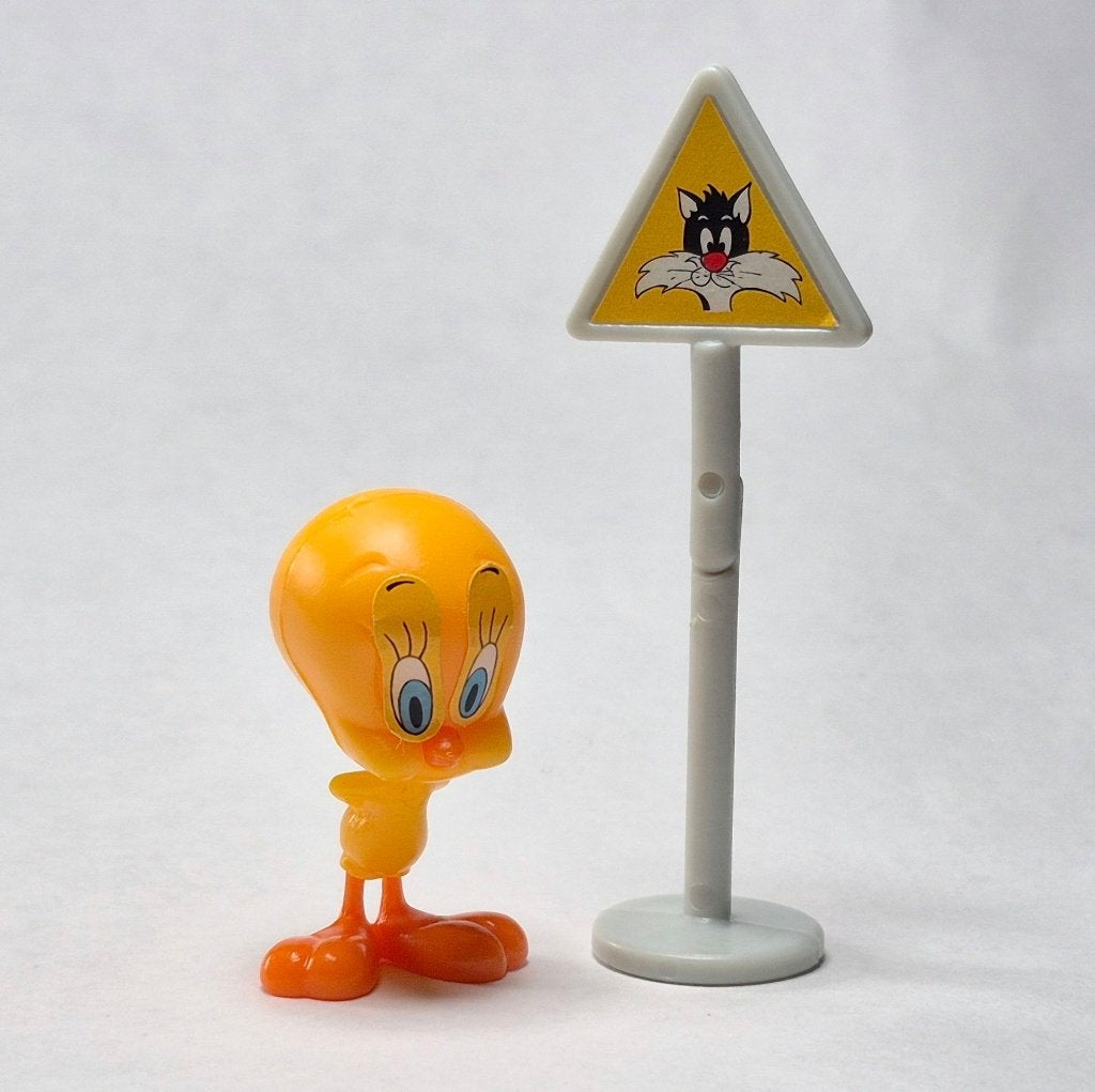 Looney Tunes Titi et panneau de signalisation gris K92 N 199, Collections, Enlèvement ou Envoi, Utilisé, Figurines