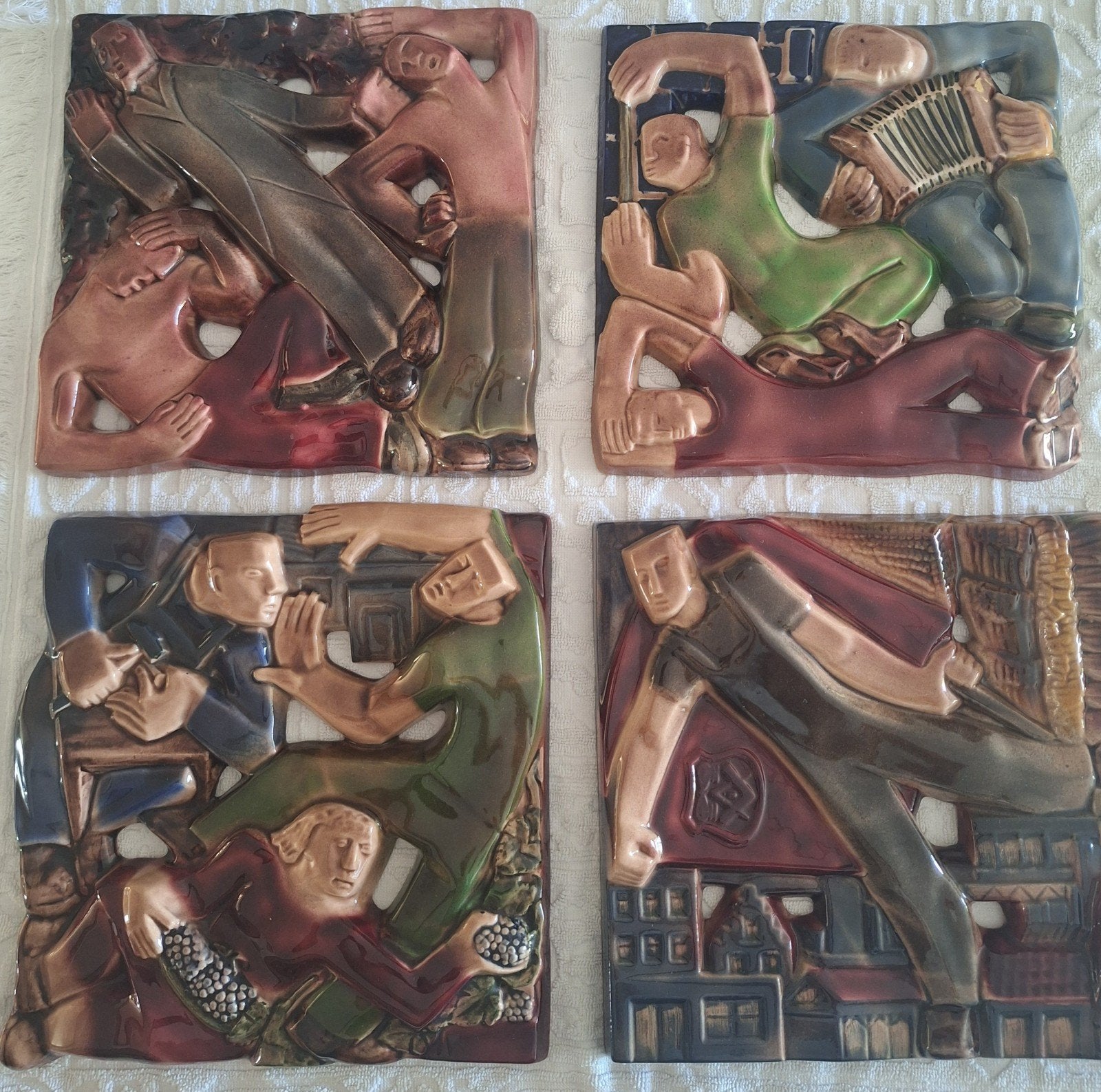 Rene Boschmans voor Coceram complete serie (4)vrijmetselarij, Antiquités & Art, Enlèvement