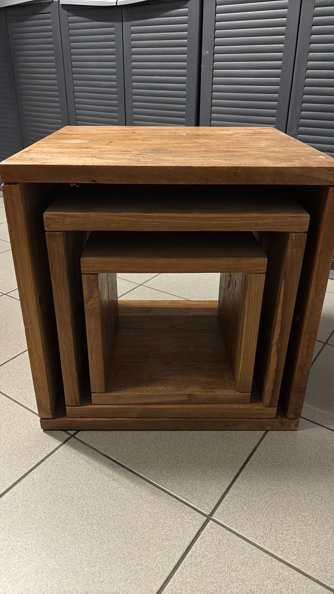 Houten kubussen salontafel, Huis en Inrichting, Ophalen, Minder dan 50 cm, Minder dan 50 cm, 5 – 50
