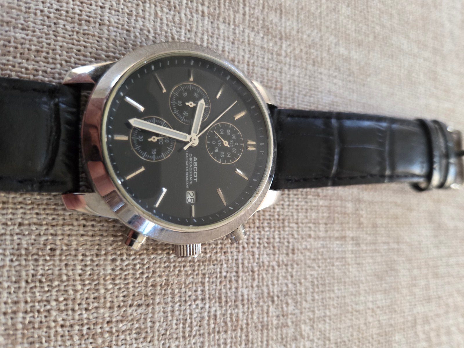Horloge Ascot met verschillende functies, Ophalen, Gebruikt, Zwart, Ascot
