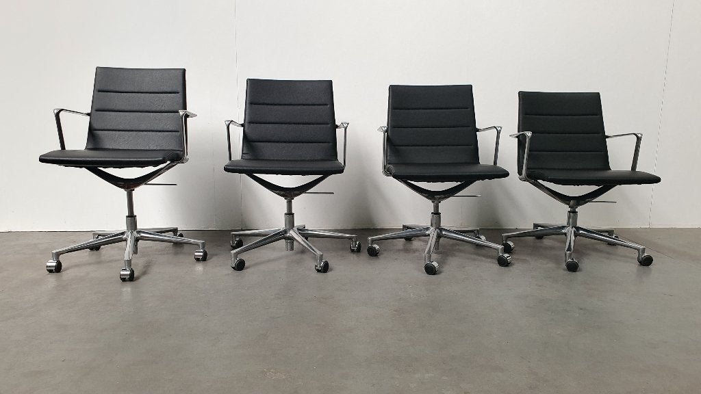 4x Valea Elle 409 design bureaustoel ICF zwart, Ophalen, Gebruikt, Zwart, Bureaustoel