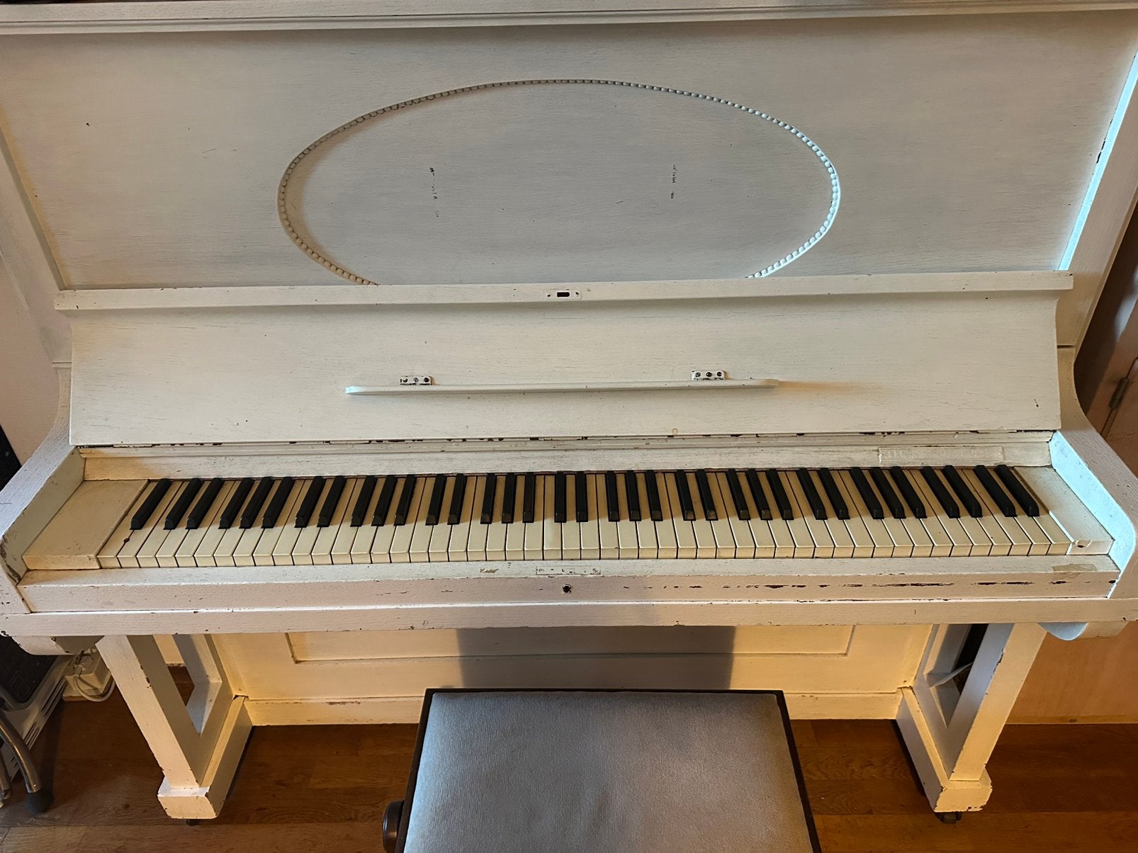 Piano voir photo, Enlèvement, Utilisé, Blanc, Piano