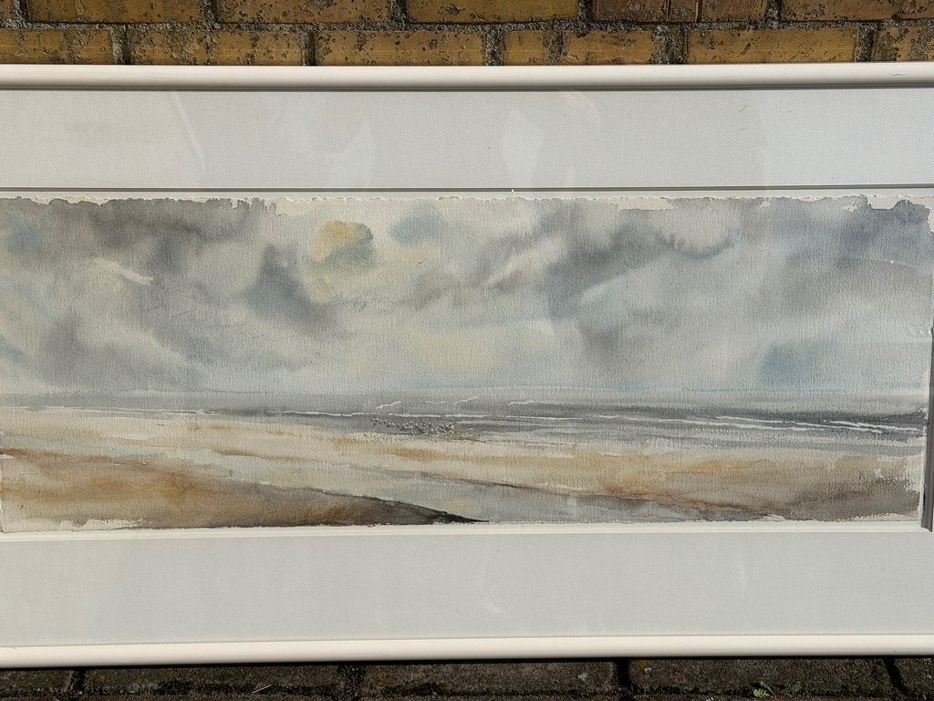 Belle aquarelle attribuée à José Van Gucht, Aquarelle, Paysage, Enlèvement, Autres styles
