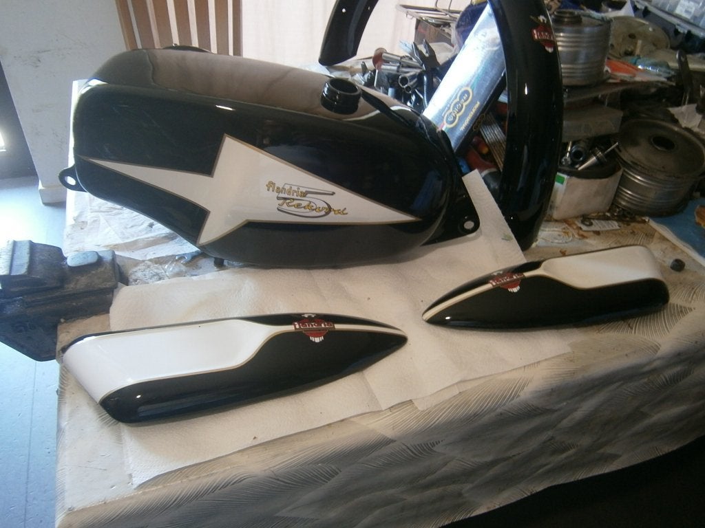 flandria record ster tank set zwart kompleet., Fietsen en Brommers, Ophalen, Tank