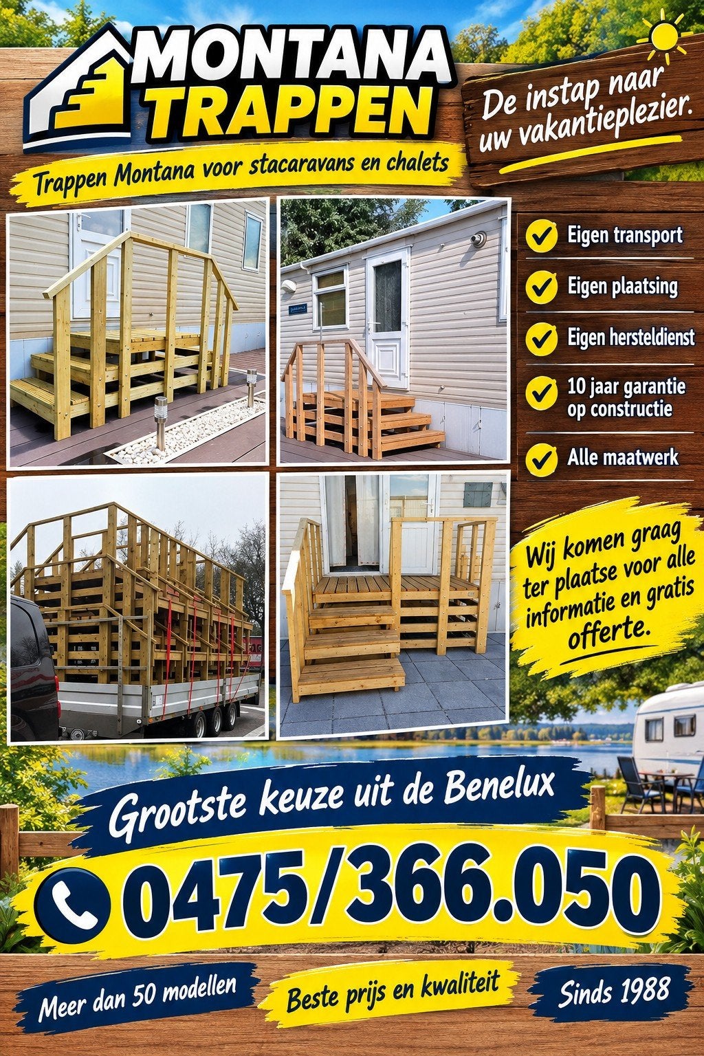Nieuwe opstaptrappen caravans en chalets
