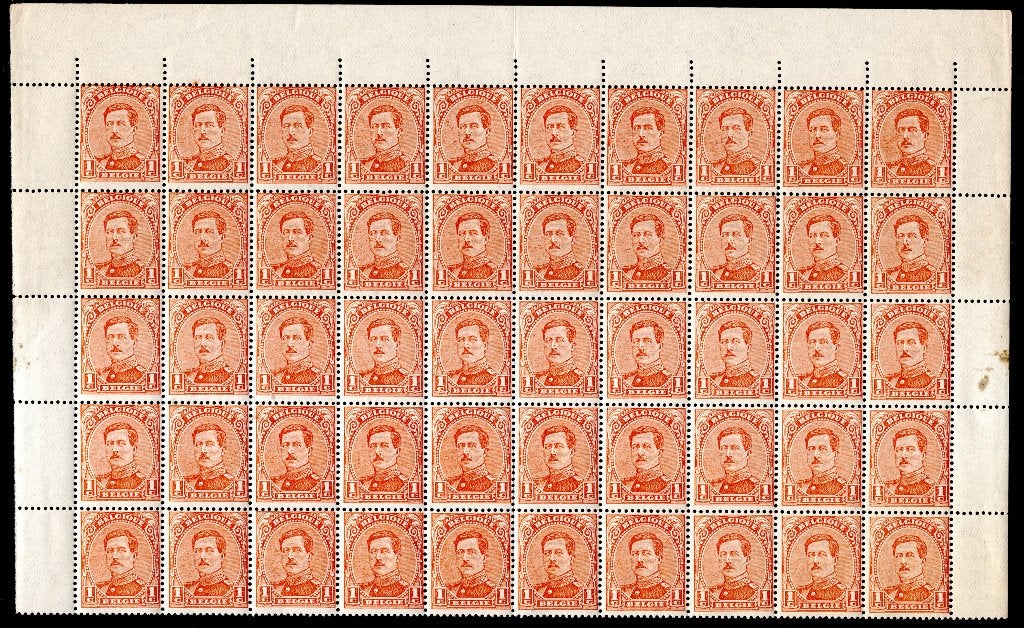 135A type II MNH 1920 - Z.M. Koning Albert 1 (50 stuks), Verzenden, Postfris, Postfris