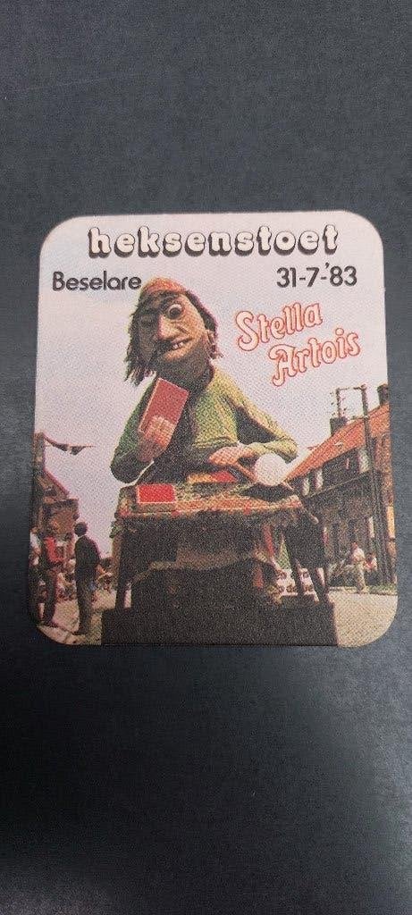Bierkaart biertvilt stella artois heksenstoet beselare 1983, Collections, Enlèvement ou Envoi, Utilisé, Stella Artois