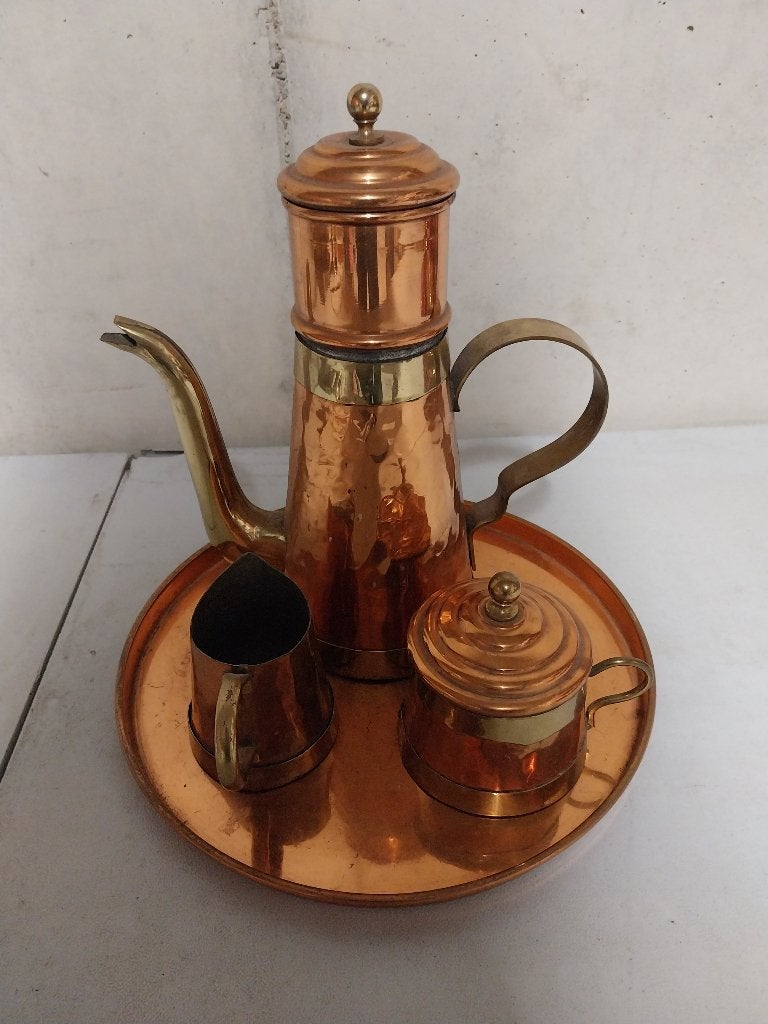 Koperen koffieset, Antiek en Kunst, Ophalen, Koper