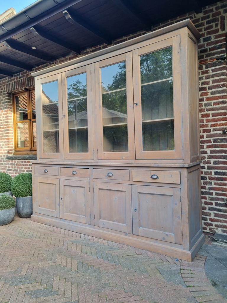 Buffet/vitrine en bois massif LIVRAISON GRATUITE, Enlèvement ou Envoi, Espace de rangement, Belgie, Belgie