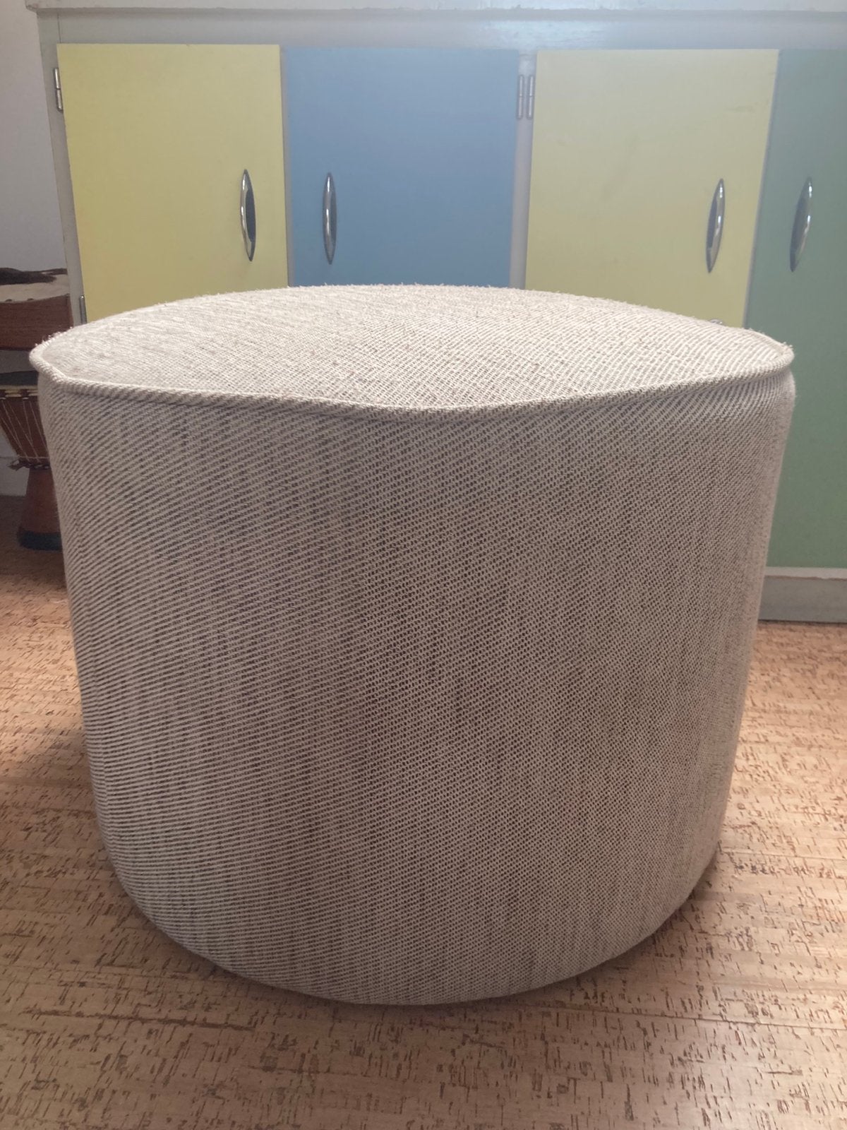 IKEA GRUNDSJÖ Poef / Hocker – Beige Gemêleerd, Ophalen, Zo goed als nieuw, Stof