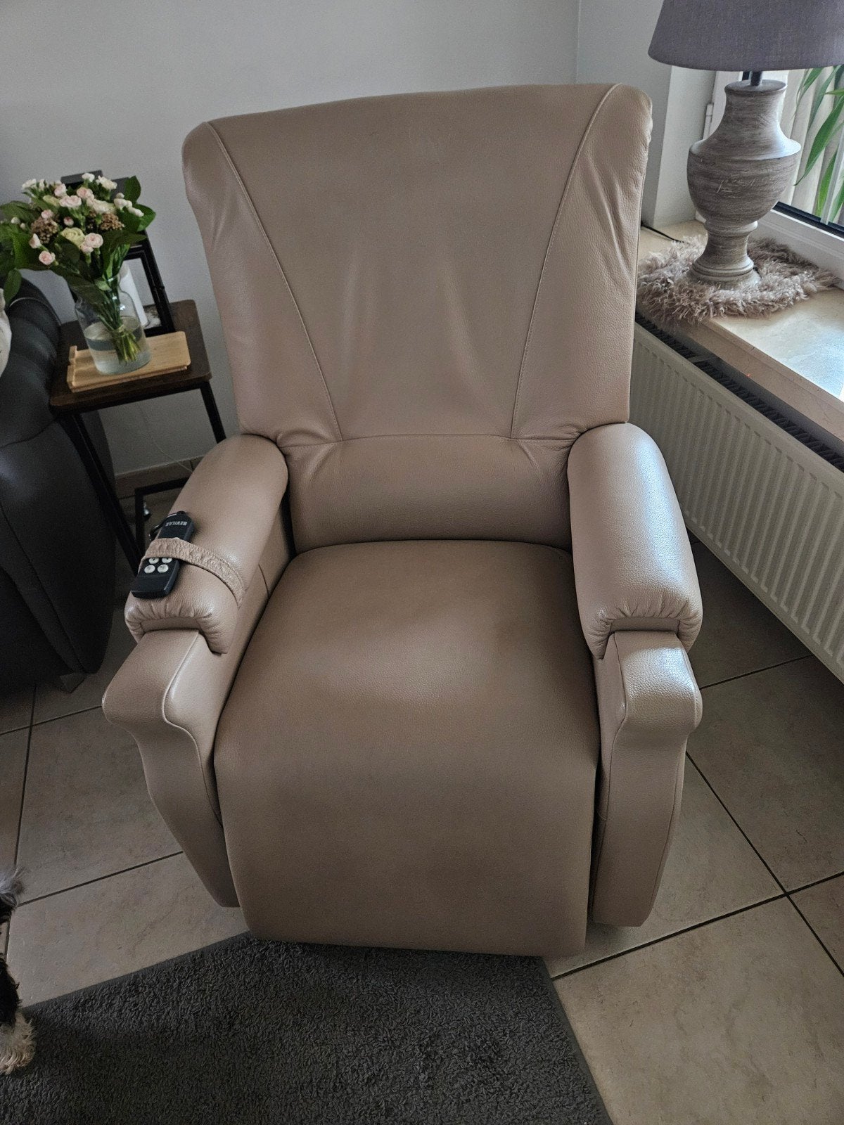 Electrische relaxzetel, Huis en Inrichting, Ophalen, Zo goed als nieuw, Leer
