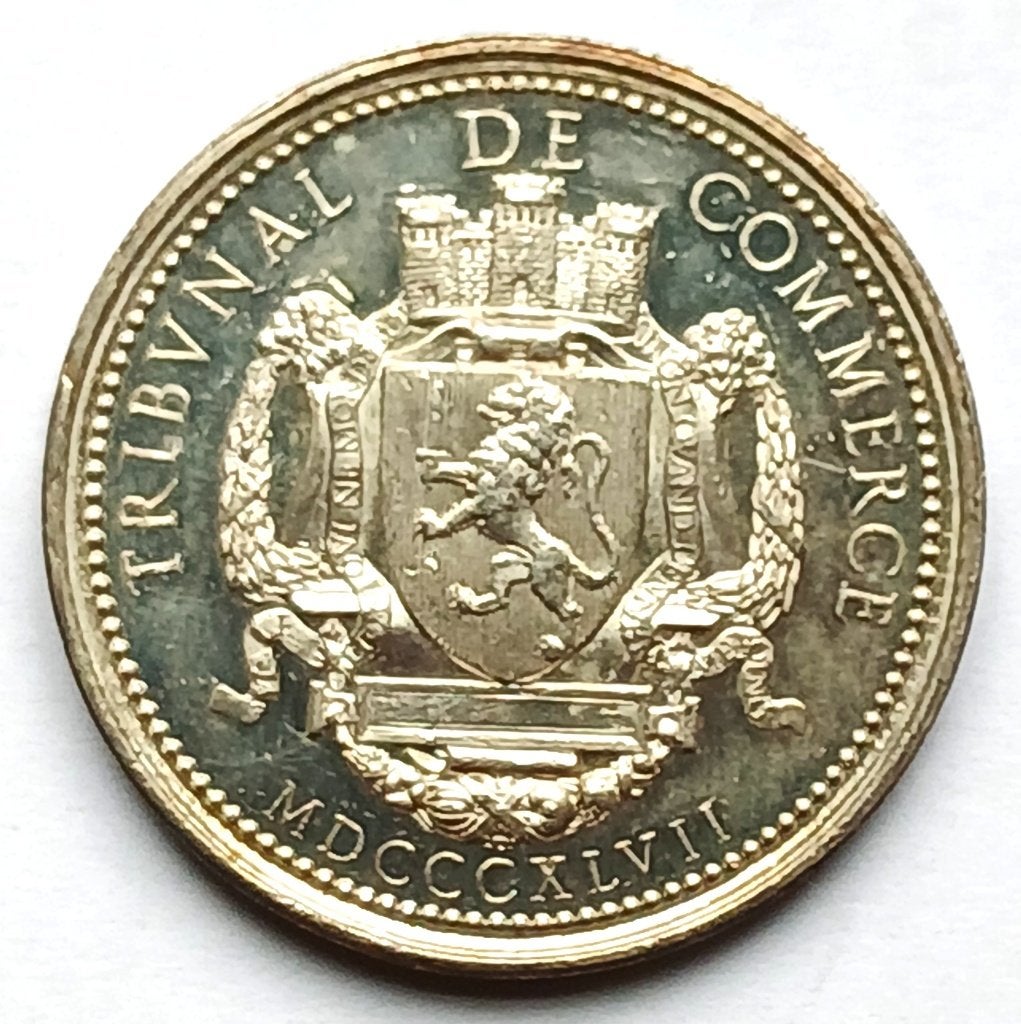 medaille zilver 1847 Lyon Tribunal de Commerce, Ophalen of Verzenden, Zilver