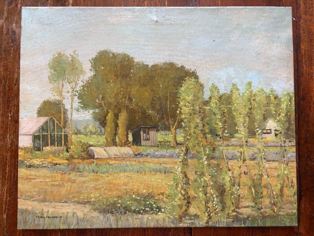 schilderij Karel Heyndrickx, Enlèvement, Classique, Signé, Paysage