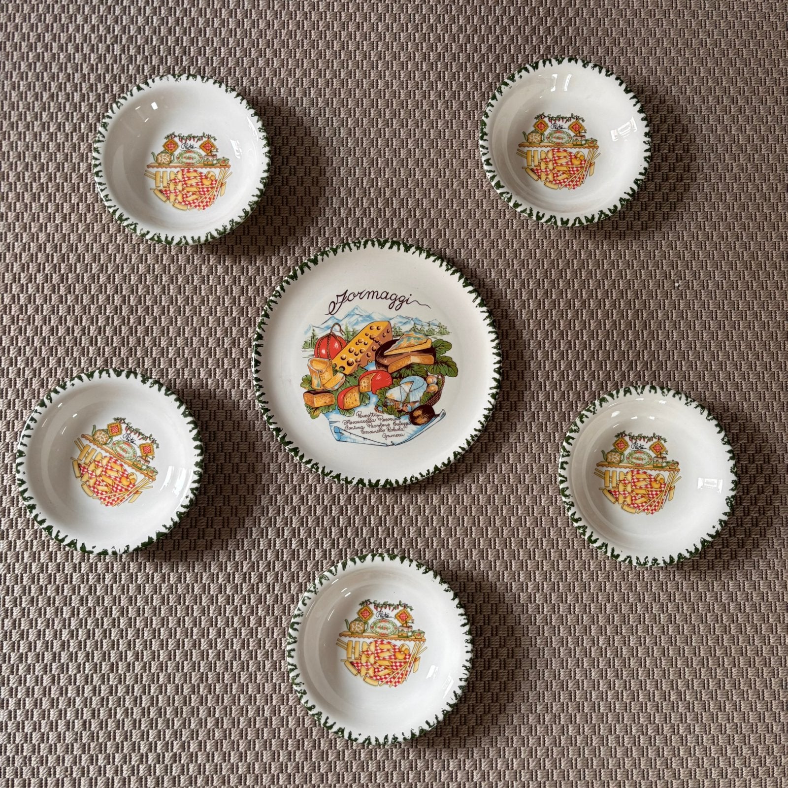 Vintage CMS Italy pasta set, Ophalen, Gebruikt, Keramiek, Bord(en)
