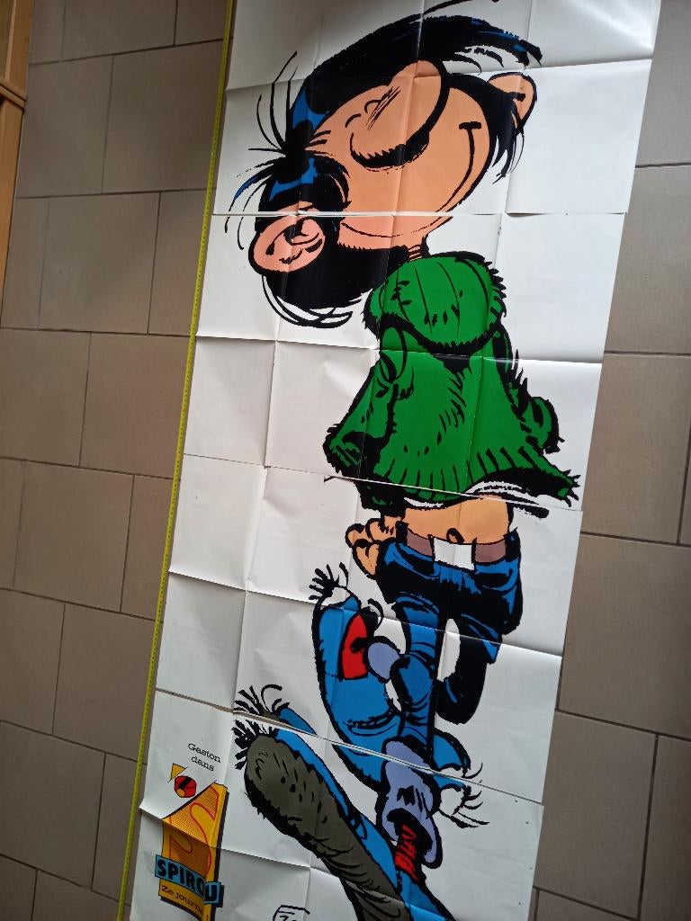 poster géant Gaston 200x80 cm (en 4 parties), Collections, Enlèvement ou Envoi, Comme neuf