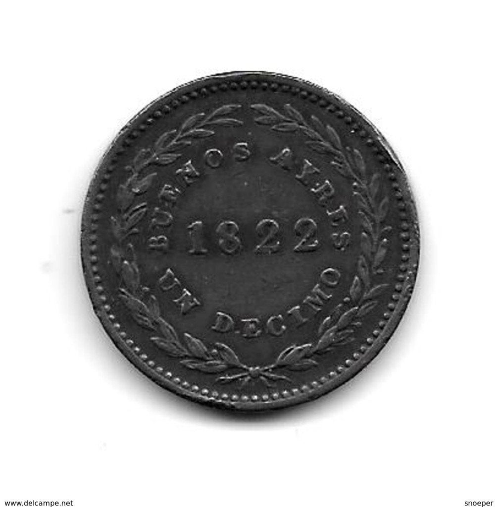 argentina buenos aires 1 decimo 1822 km 1 VF+, Timbres & Monnaies, Monnaies | Amérique, Envoi, Amérique du Sud, Monnaie en vrac