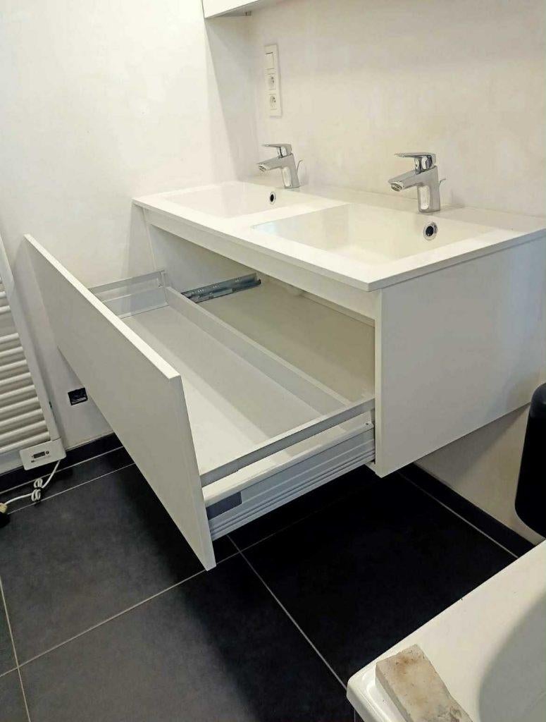 meubles de salle de bain avec lampes, robinets, armoires, Enlèvement, Utilisé, Armoire à miroir