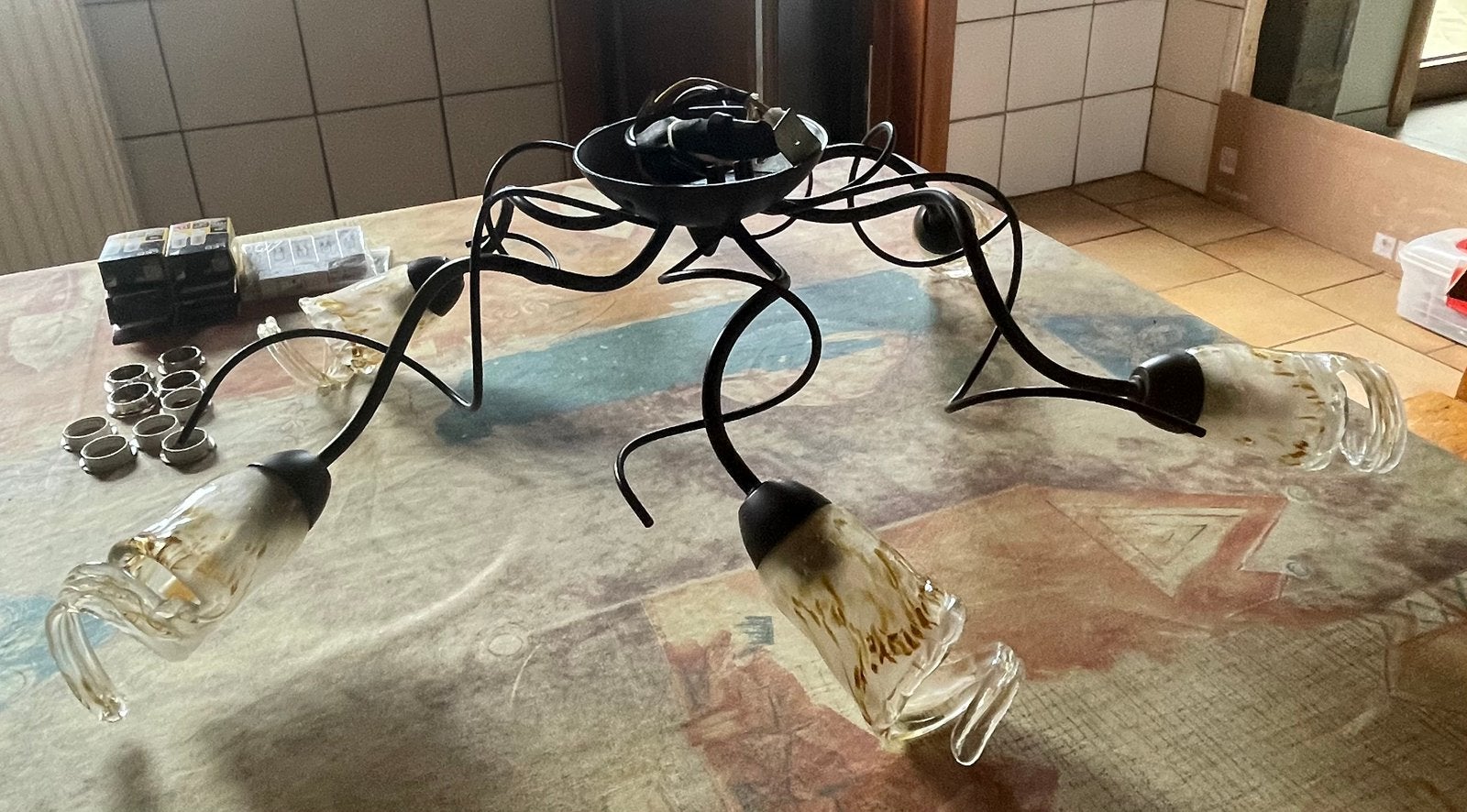 Lustre murano, Maison & Meubles, Lampes | Lustres, Utilisé, Verre, G9, Enlèvement
