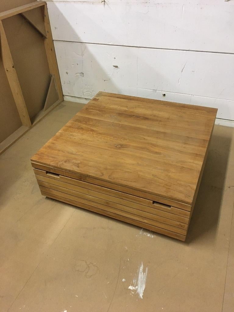 table de salon, Teck, 100 à 150 cm, Moins de 50 cm, Modern rustiek