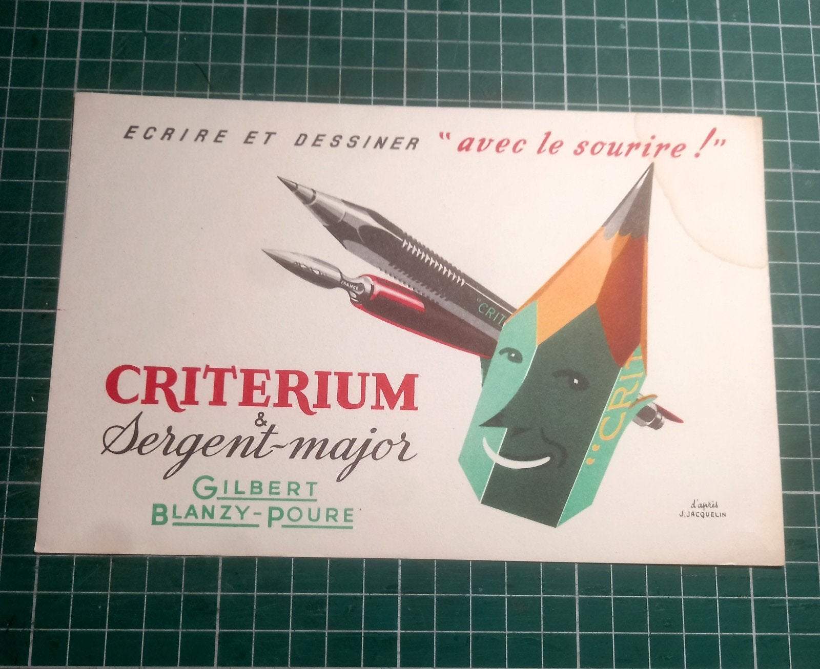 Buvard Critérium - Gilbert Blanzy-Poure - Jean Jacquelin, Enlèvement ou Envoi
