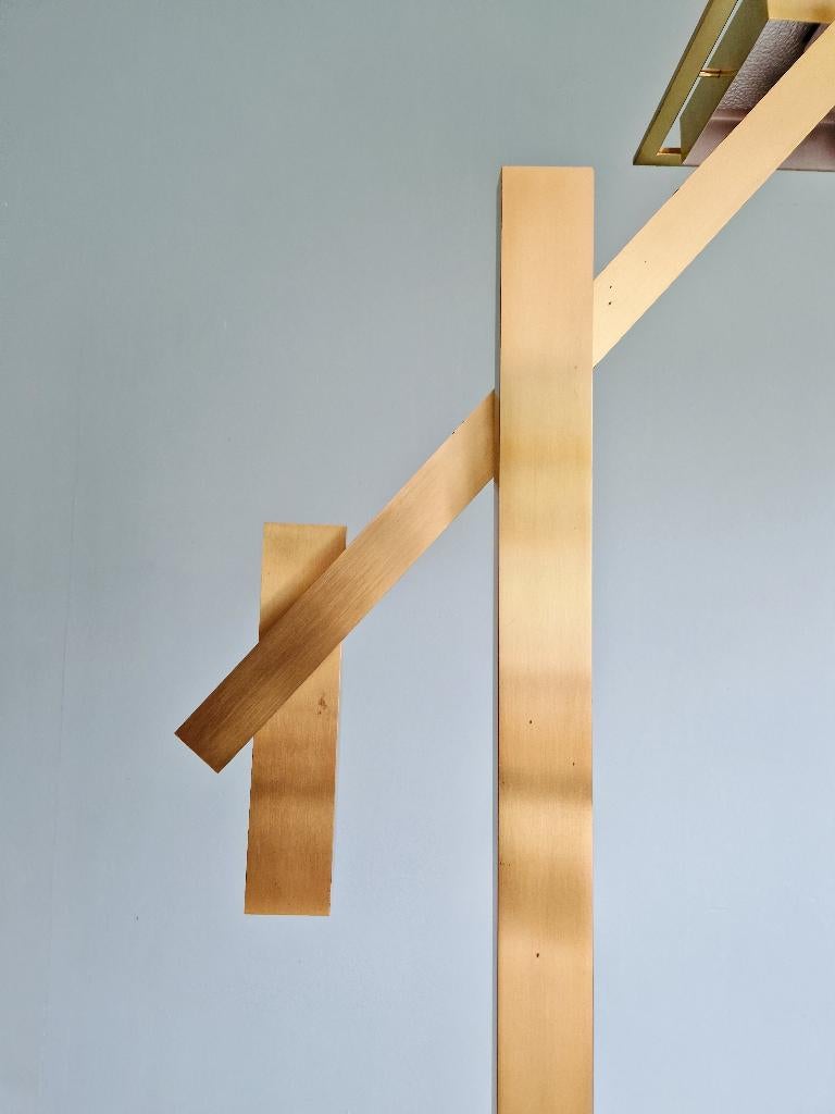 Design messing vloerlamp met contragewicht, 1970-80, Antiek en Kunst, Ophalen