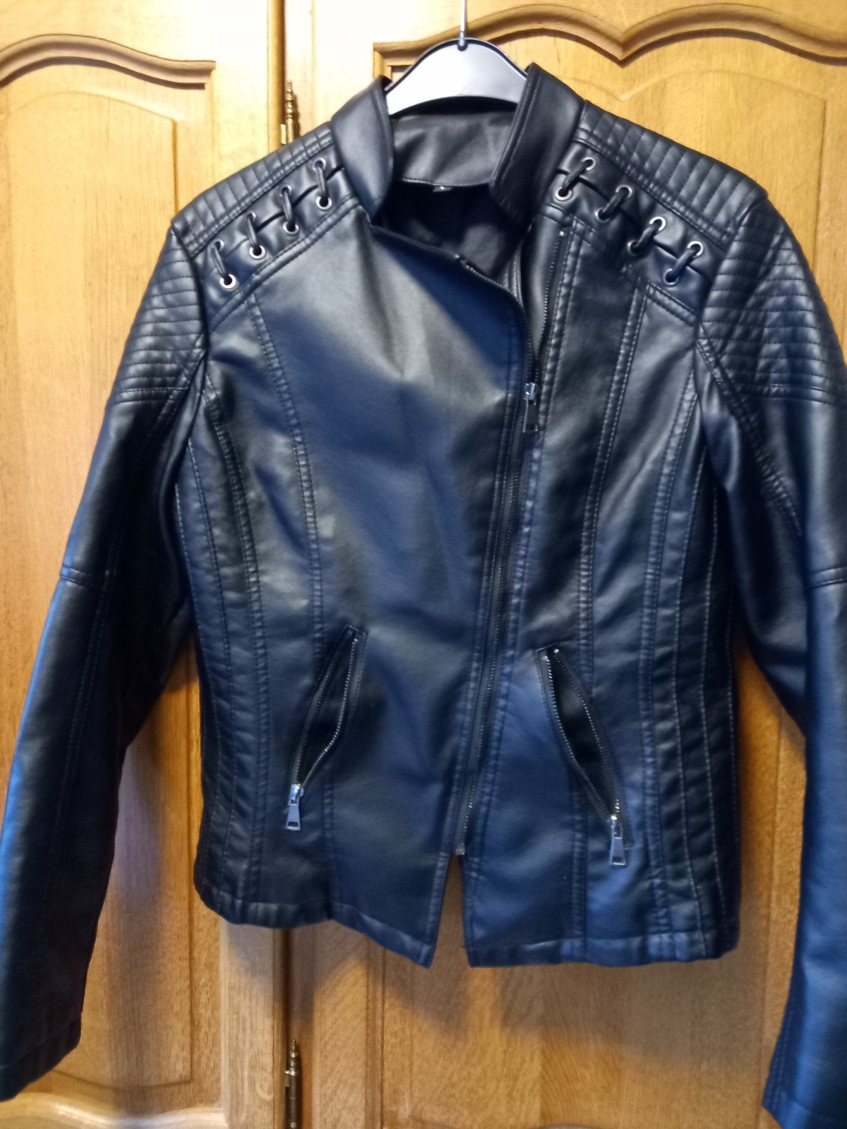 VESTE SIMILI CUIR .NOIR .TRAFIC, Vêtements | Femmes, Vestes | Hiver, Enlèvement ou Envoi, Trafic, Noir, Taille 42/44 (L)