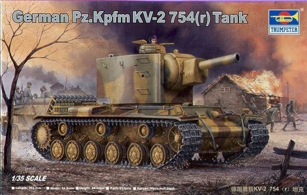 TRUMPETER 00367 GERMAN PZ.KPFM KV-2 754(R) TANK échelle 1/35, Hobby & Loisirs créatifs, Modélisme | Voitures & Véhicules, Neuf