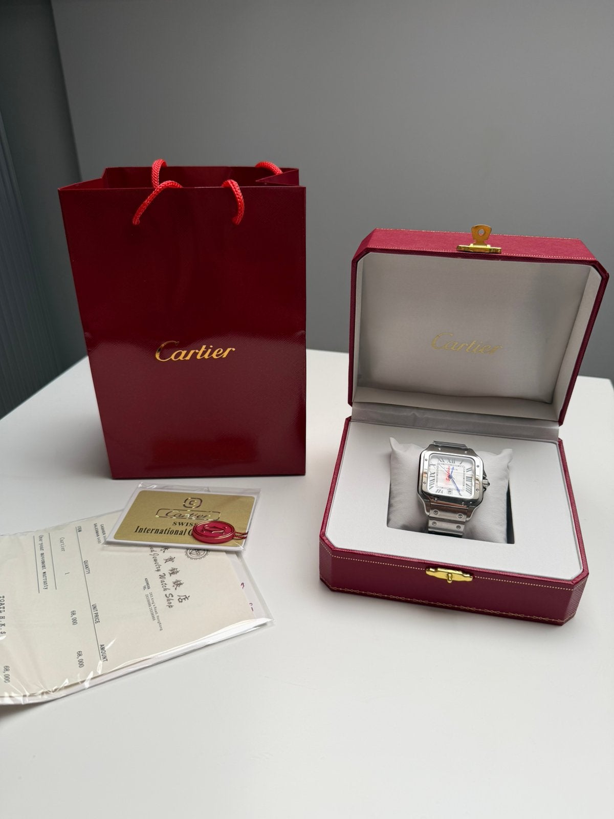 Montre Cartier Santos de Cartier blanche 40 mm, Enlèvement ou Envoi, Neuf