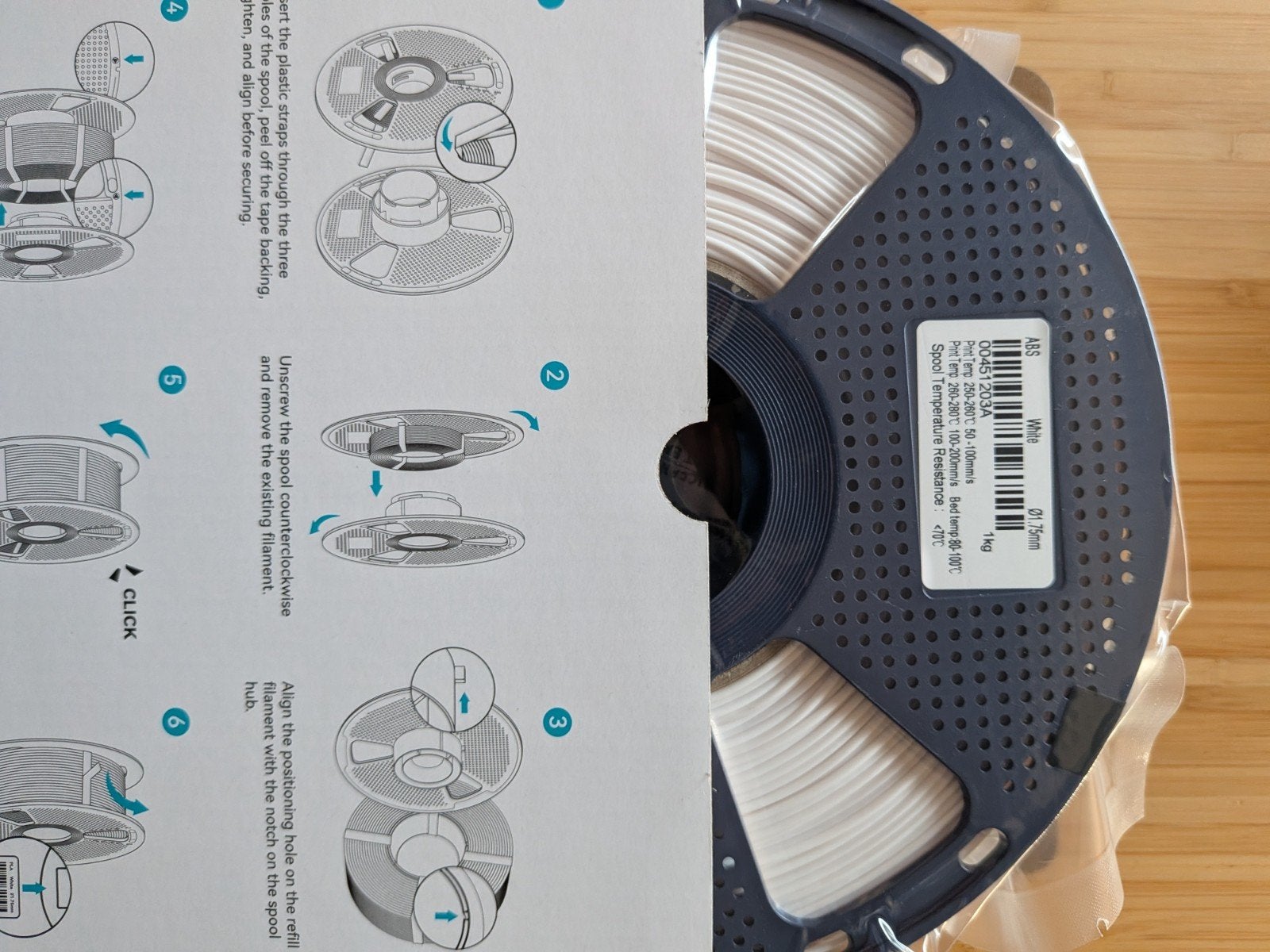 Sunlu ABS wit 3D print filament 1KG 1.75mm, Ophalen of Verzenden, Nieuw, Filamentrollen