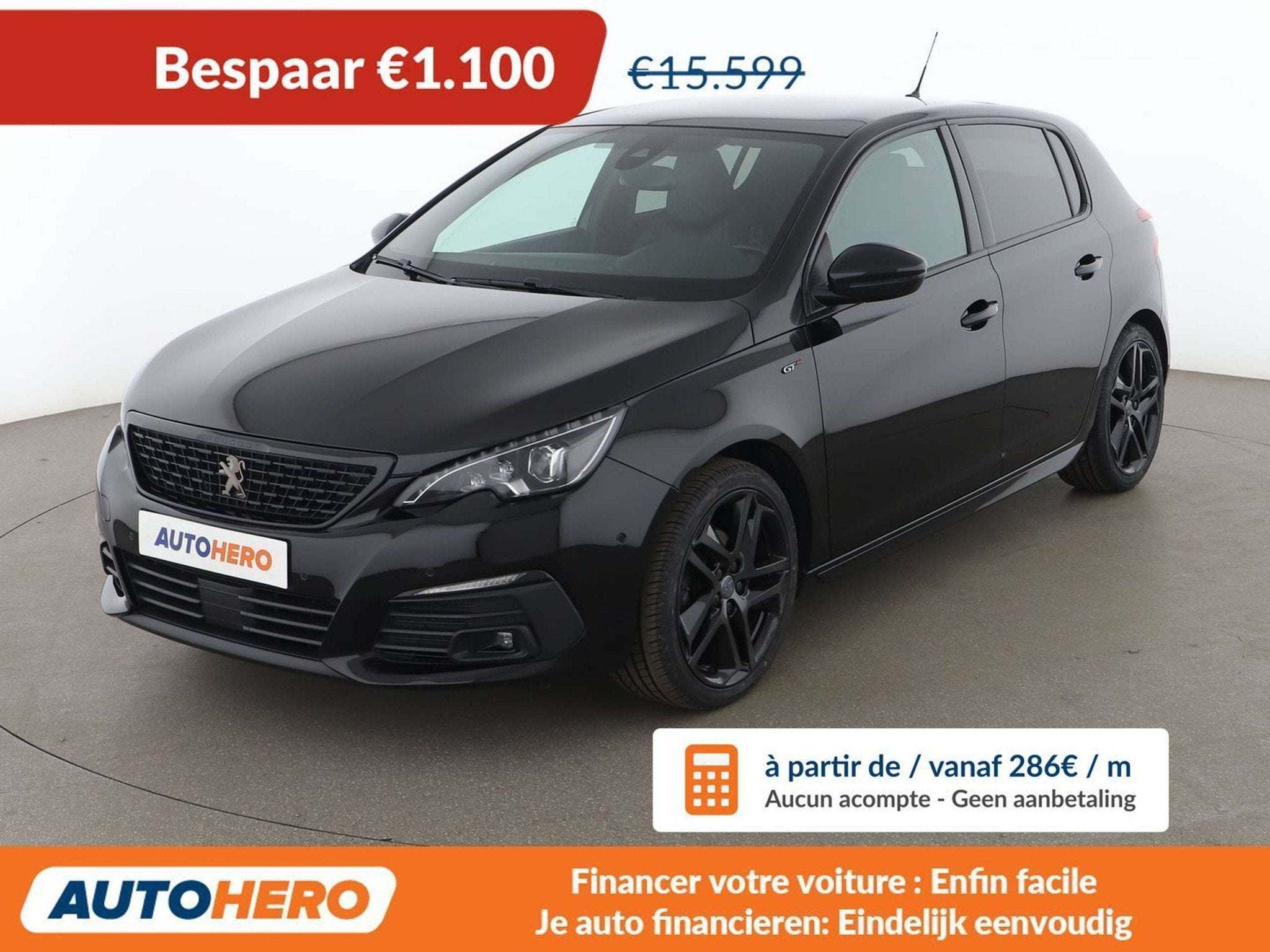 Peugeot 308 1.5 Blue-HDi GT Pack (bj 2021, automaat), Auto's, Zwart, Leder, 96 kW, 5 deurs