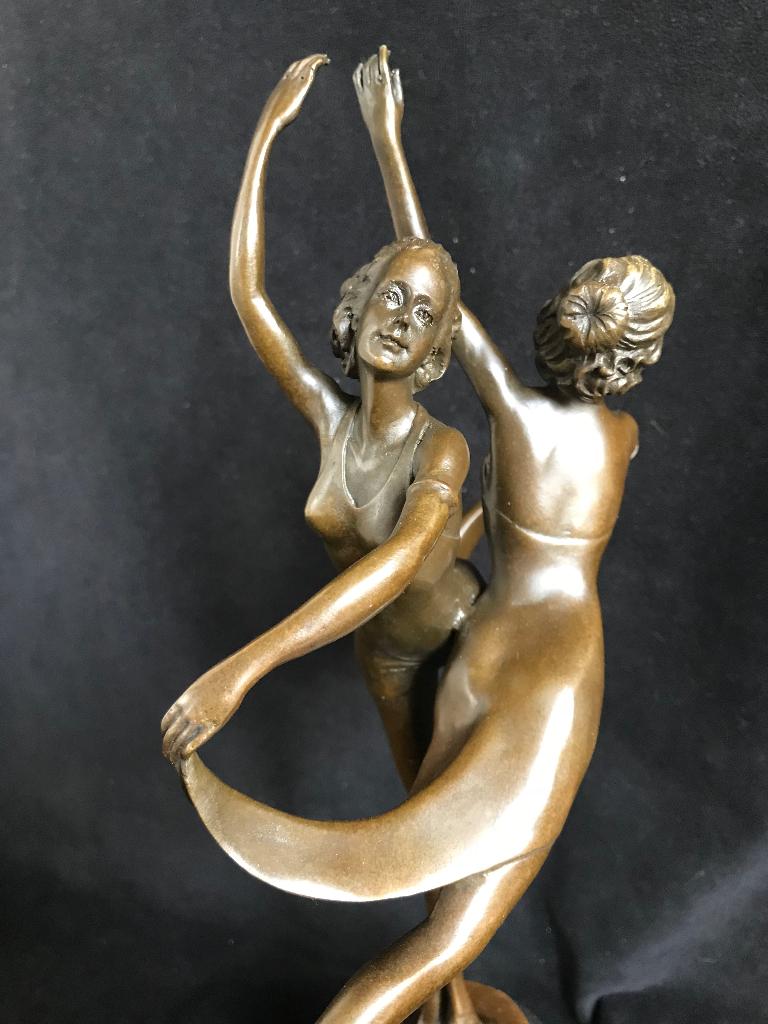 Bronzen dansende ballerina's. Vitaleh, groot zuiver brons, Enlèvement ou Envoi, Brons, Statue