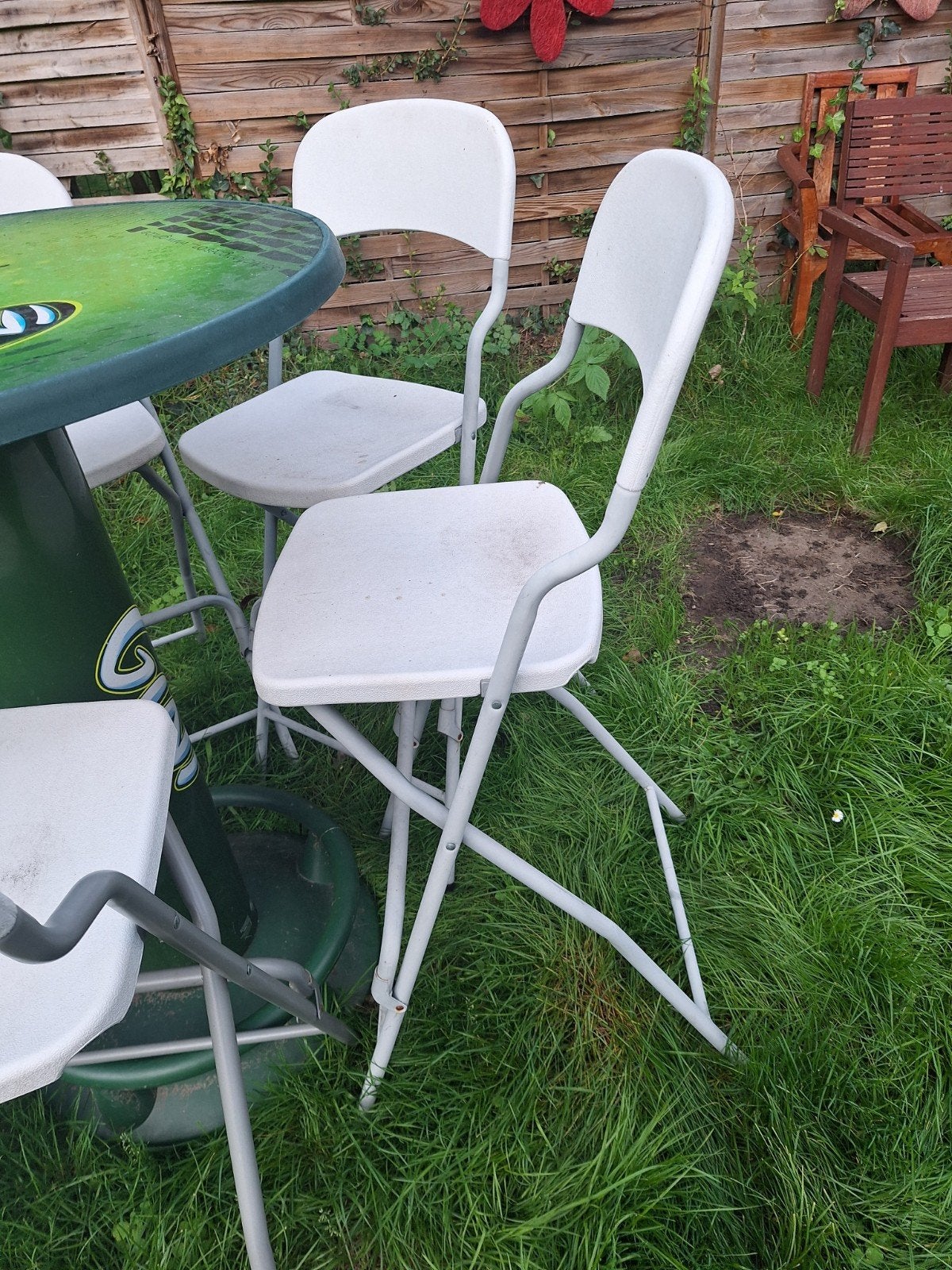 statafel met 5 barstoelen, Tuin en Terras, Ophalen, Gebruikt, Tuinset
