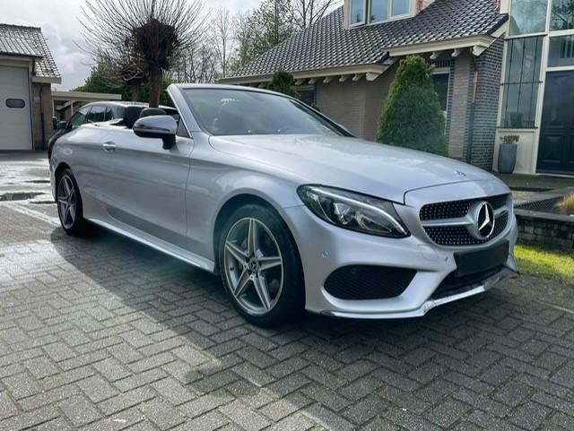 Mercedes-Benz C-klasse Cabrio 180 AMG LINE NAVI CAMERA LED, Automaat, Gebruikt, Cabriolet, Leder en Stof