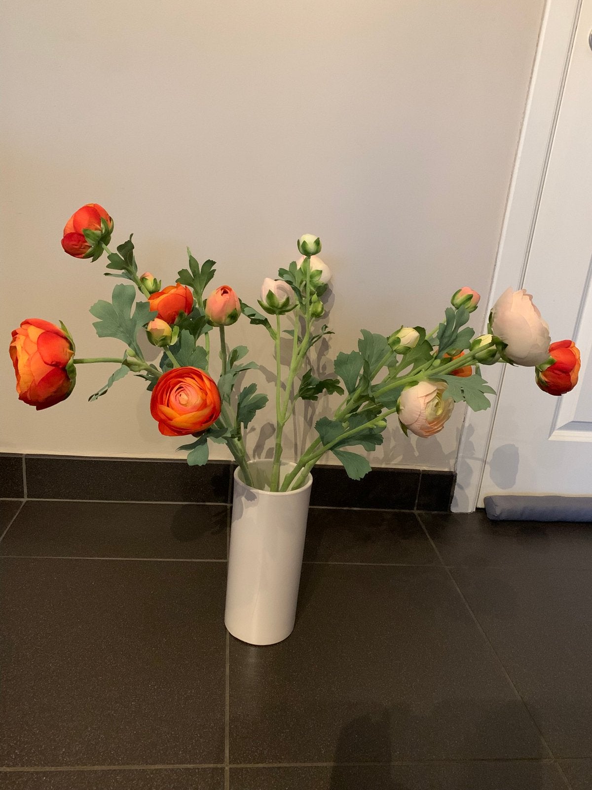 5 pivoines artistiques, Neuf, Soie, Blanc, Intérieur