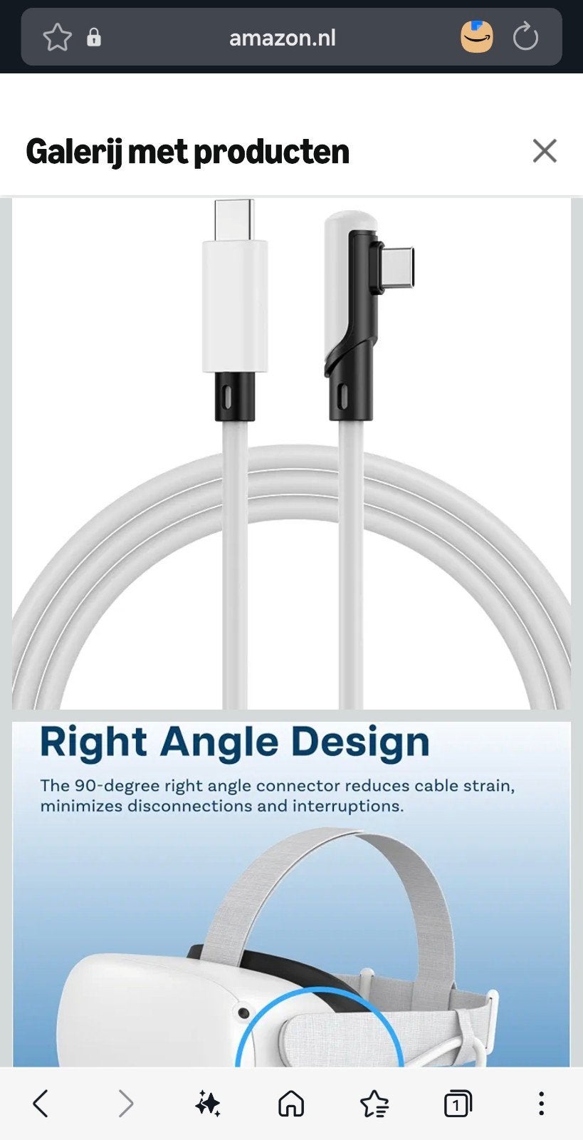 Usb c kabel voor vr bril 5 meter 2stuks zie afbeelding, Télécoms, Téléphonie mobile | Chargeurs pour téléphone, USB-C, Enlèvement
