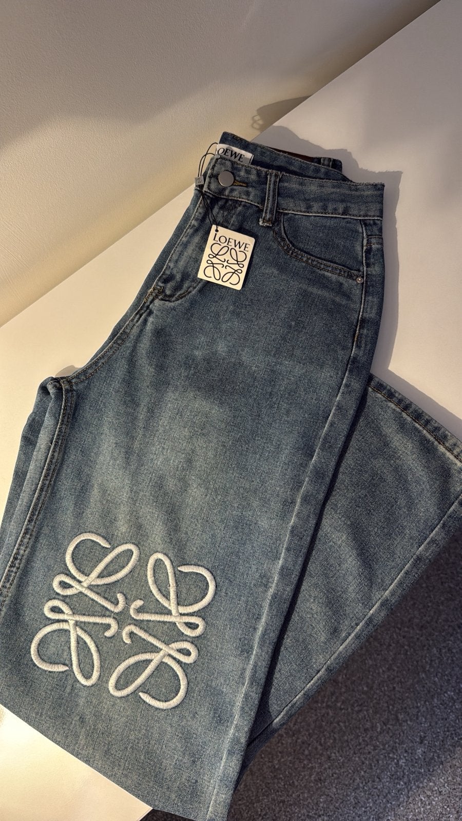 Blauwe Wide Leg Denim Broek - Maat M, Nieuw, W30 - W32 (confectie 38/40), Verzenden, Blauw