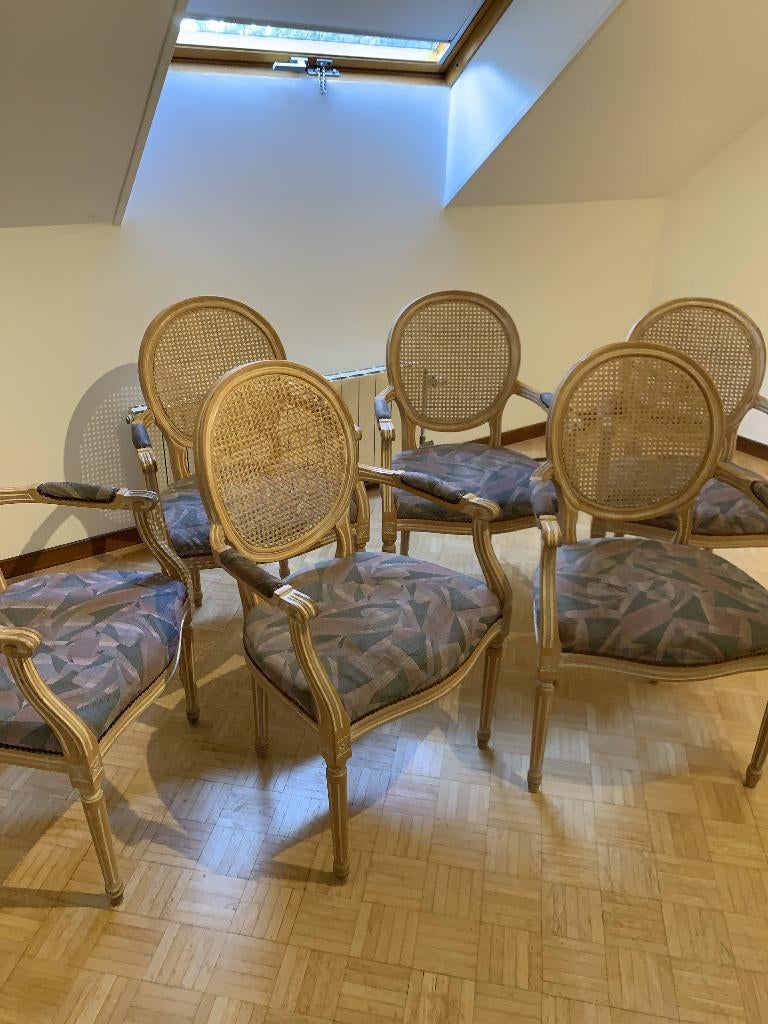 6 FAUTEIUILS LOUIS XV A 50.00€ PIECE, Ophalen of Verzenden