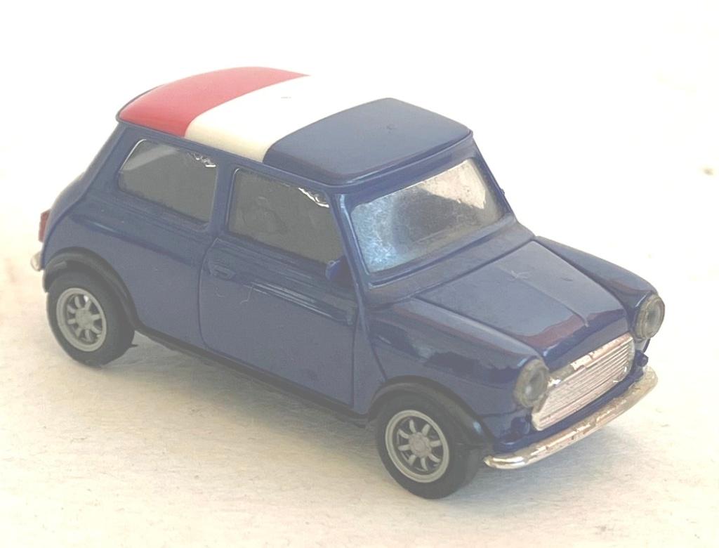 Mini Cooper blauw Herpa * FRANKRIJK *., Hobby & Loisirs créatifs, Voitures miniatures | 1:87, Utilisé, Voiture, Herpa, Enlèvement