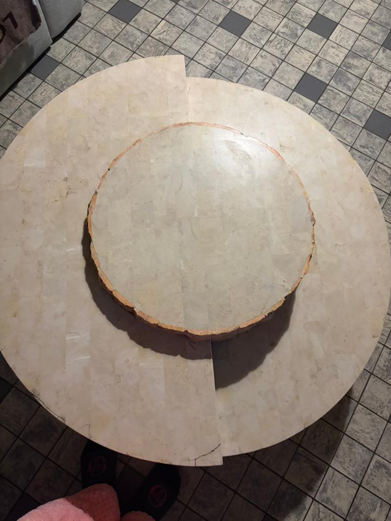 Table de salon en vrai marbre, Maison & Meubles, Enlèvement, Utilisé, Rond, Pierre ou Poterie