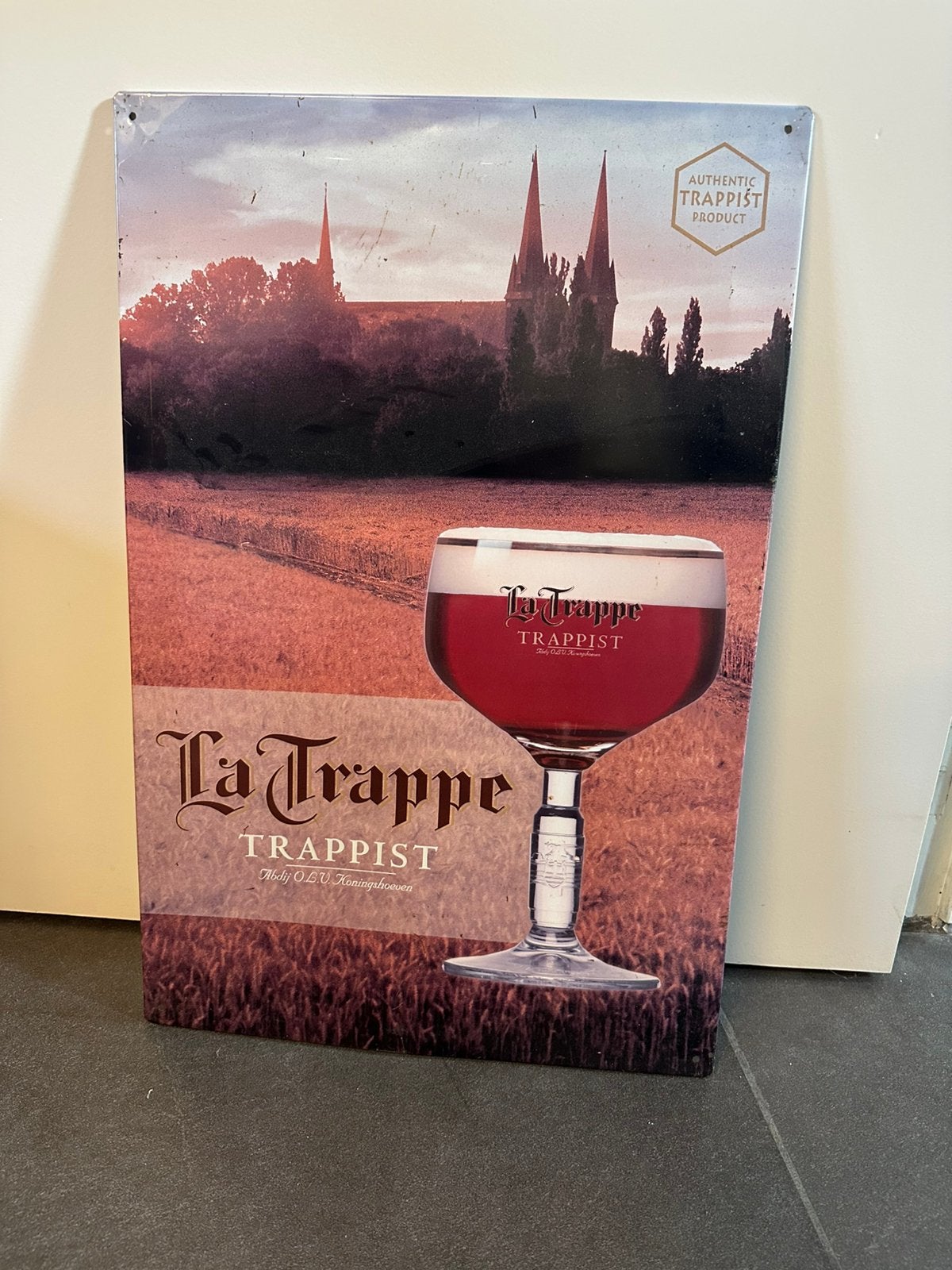 La trappe trappist reclamebord, Verzamelen, Ophalen of Verzenden, Zo goed als nieuw