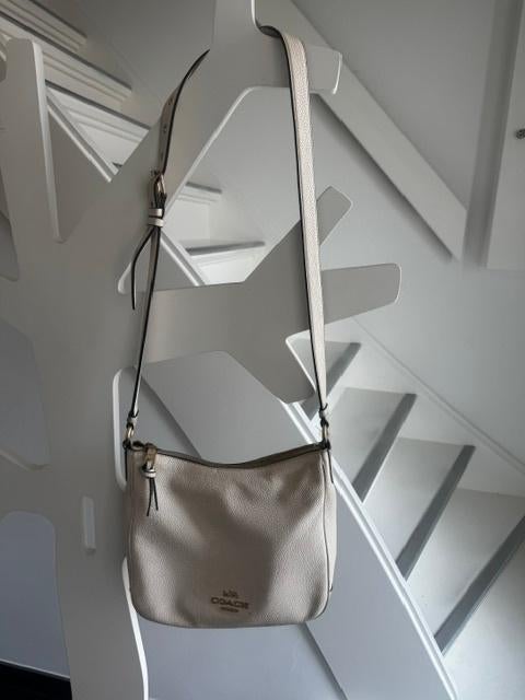 Beige leren Coach tas model Ellie, Ophalen of Verzenden, Gebruikt, Beige, Leer