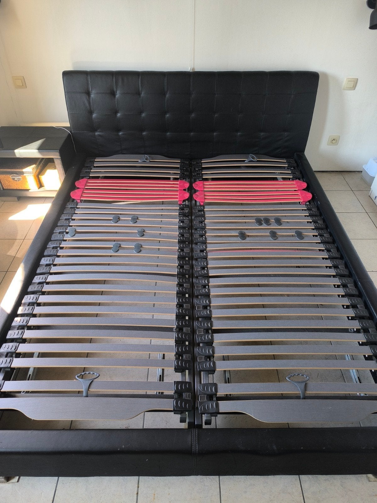 bed 180*200 met verstelbare lattenbodem, Ophalen, Gebruikt, Tweepersoons, Bedbodem