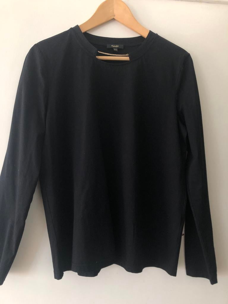 Zwarte longsleeve Massimo Dutti maat M, Maat 38/40 (M), Massimo Dutti, Zwart, Ophalen of Verzenden